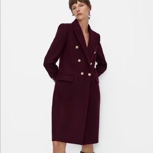 COPY - Zara Wool Blend Coat - Maroon L